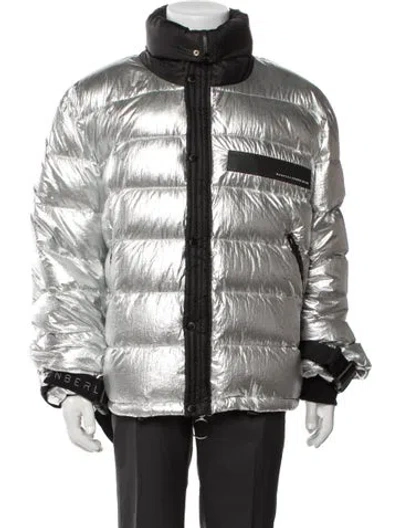 Pre-owned Marcell Von Berlin Striped Puffer Coat W/ Tags In Black