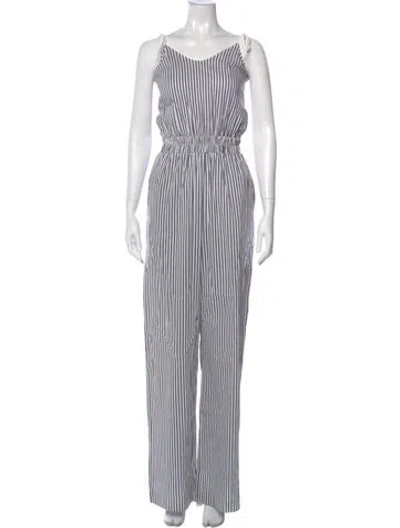 Pre-owned Marcell Von Berlin Striped Scoop Neck Jumpsuit In Multi