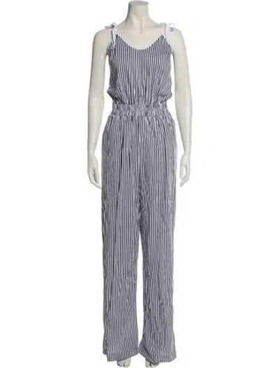 Pre-owned Marcell Von Berlin Striped Scoop Neck Jumpsuit In Multi
