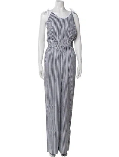 Pre-owned Marcell Von Berlin Striped Scoop Neck Jumpsuit W/ Tags In Multi