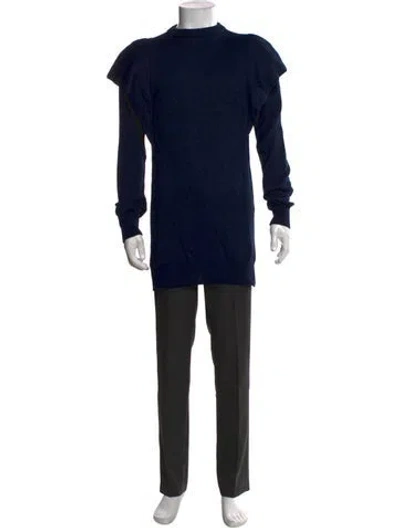 Pre-owned Marcell Von Berlin Turtleneck Long Sleeve Cardigan In Blue