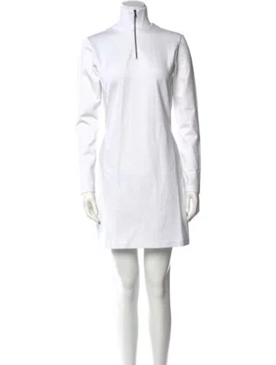 Pre-owned Marcell Von Berlin Turtleneck Mini Dress In White