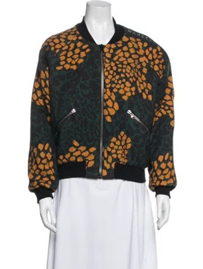 Pre-owned Marcell Von Berlin Virgin Wool Animal Print Bomber Jacket In Multi