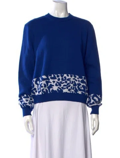 Pre-owned Marcell Von Berlin Virgin Wool Animal Print Sweatshirt In Blue