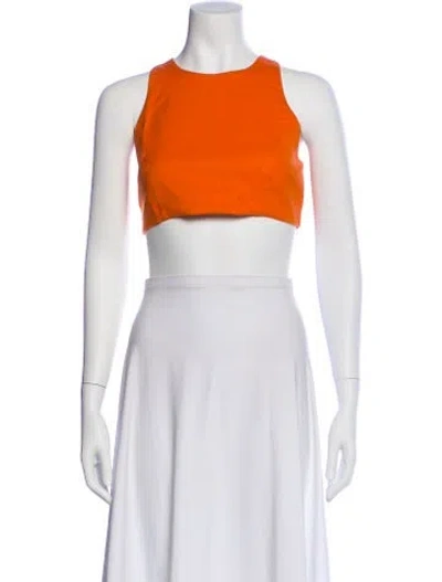 Pre-owned Marcell Von Berlin Virgin Wool Crew Neck Crop Top In Orange