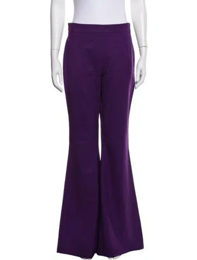 Pre-owned Marcell Von Berlin Virgin Wool Flared Pants In Purple