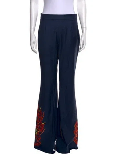 Pre-owned Marcell Von Berlin Virgin Wool Flared Pants W/ Tags In Blue