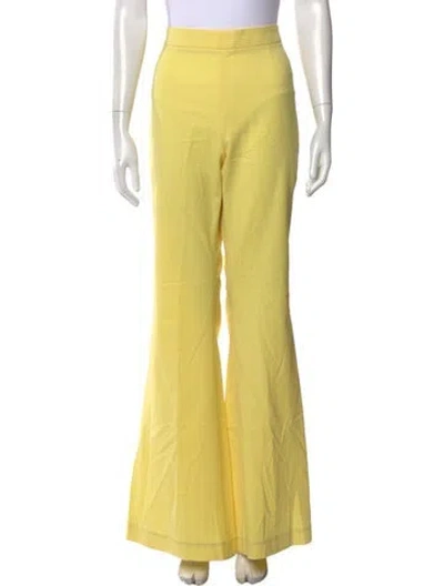 Pre-owned Marcell Von Berlin Virgin Wool Flared Pants W/ Tags In Yellow