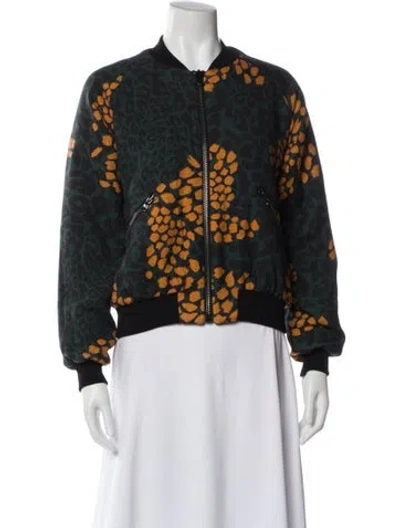 Pre-owned Marcell Von Berlin Virgin Wool Floral Print Evening Jacket In Black