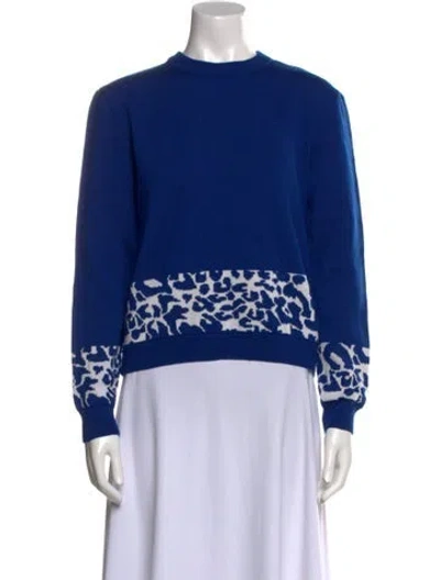 Pre-owned Marcell Von Berlin Virgin Wool Graphic Print Sweater In Blue