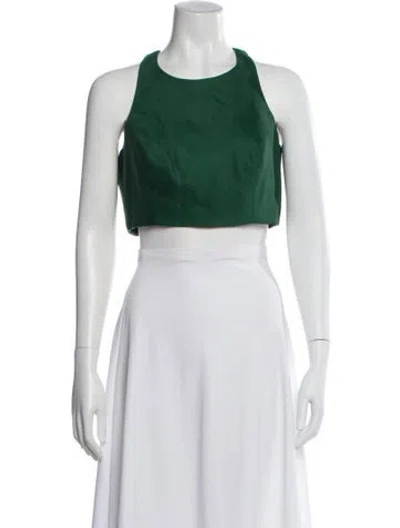 Pre-owned Marcell Von Berlin Virgin Wool Halterneck Crop Top In Green