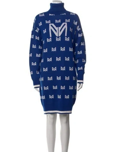 Pre-owned Marcell Von Berlin Virgin Wool Knee-length Dress In Blue