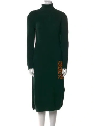 Pre-owned Marcell Von Berlin Virgin Wool Long Dress In Green
