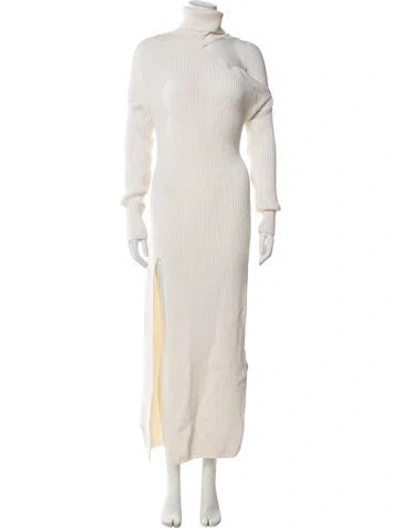 Pre-owned Marcell Von Berlin Virgin Wool Long Dress In Neutral