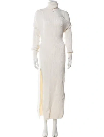 Pre-owned Marcell Von Berlin Virgin Wool Midi Length Dress In Neutral