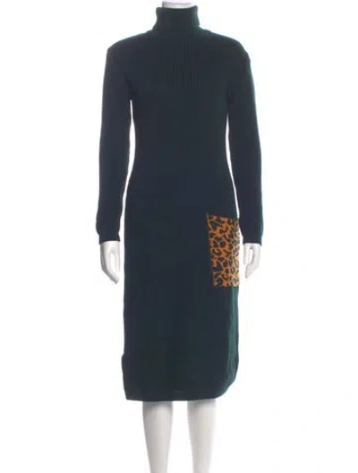 Pre-owned Marcell Von Berlin Virgin Wool Midi Length Dress W/ Tags In Blue