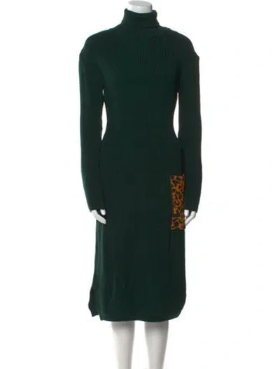 Pre-owned Marcell Von Berlin Virgin Wool Midi Length Dress W/ Tags In Green