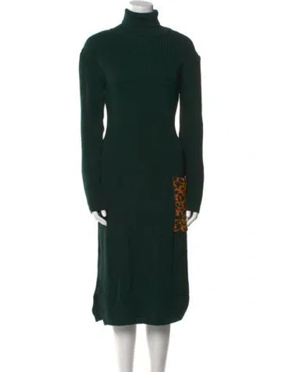 Pre-owned Marcell Von Berlin Virgin Wool Midi Length Dress W/ Tags In Green