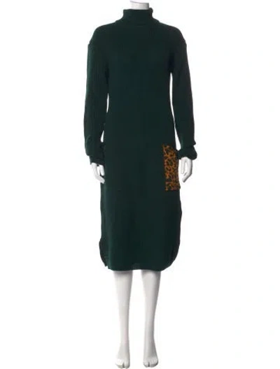 Pre-owned Marcell Von Berlin Virgin Wool Midi Length Dress W/ Tags In Green