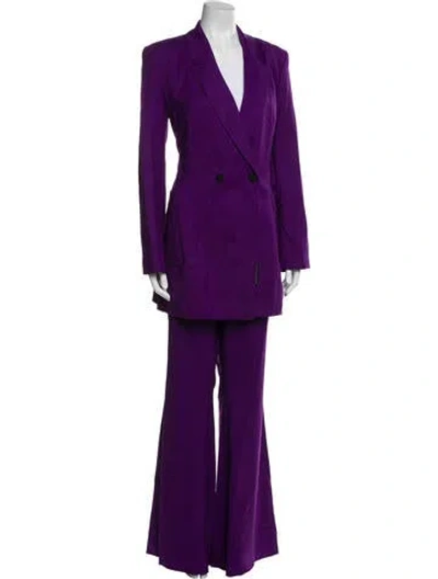 Pre-owned Marcell Von Berlin Virgin Wool Pant Set W/ Tags In Purple
