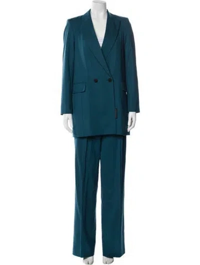 Pre-owned Marcell Von Berlin Virgin Wool Pantsuit W/ Tags In Blue
