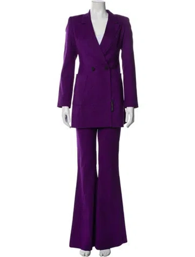 Pre-owned Marcell Von Berlin Virgin Wool Pantsuit W/ Tags In Purple