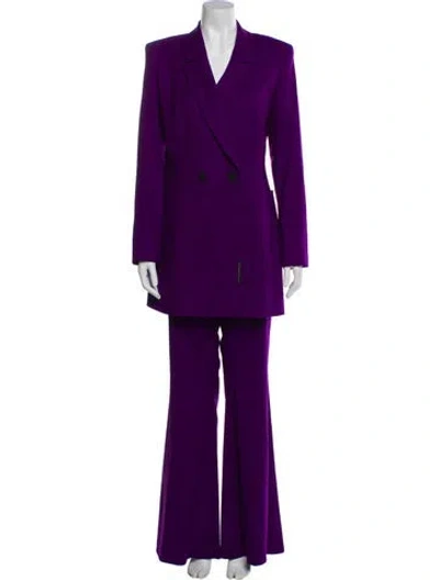 Pre-owned Marcell Von Berlin Virgin Wool Pantsuit W/ Tags In Purple
