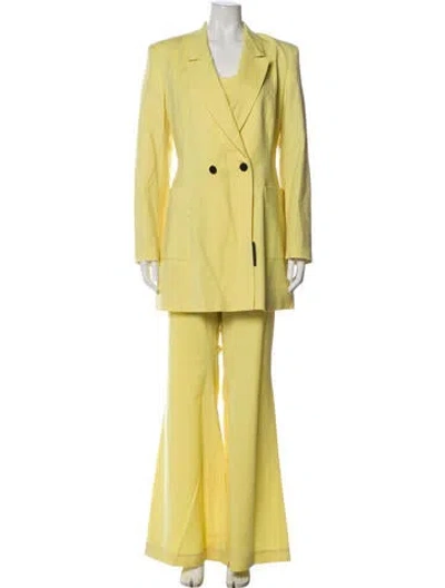 Pre-owned Marcell Von Berlin Virgin Wool Pantsuit W/ Tags In Yellow