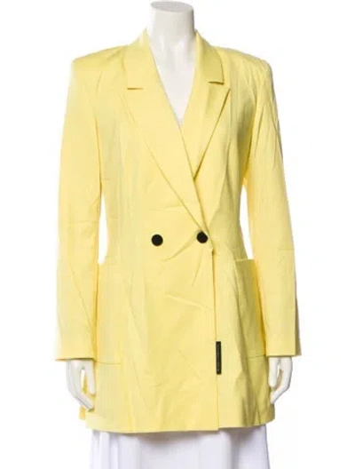 Pre-owned Marcell Von Berlin Virgin Wool Peacoat In Yellow