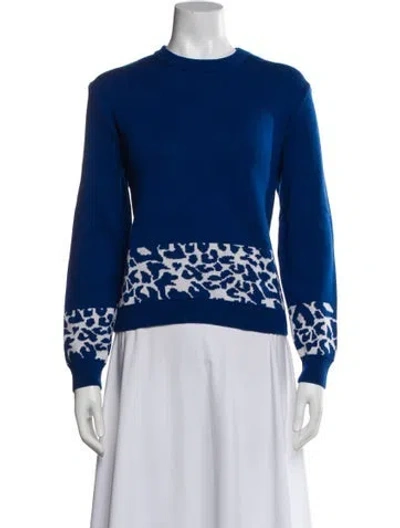 Pre-owned Marcell Von Berlin Virgin Wool Printed Sweater In Blue