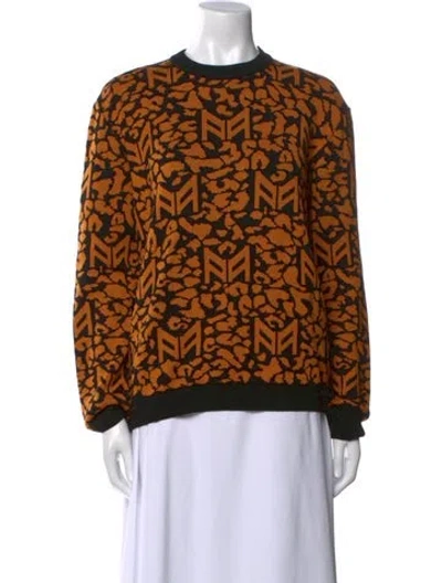 Pre-owned Marcell Von Berlin Virgin Wool Printed Sweater W/ Tags In Orange