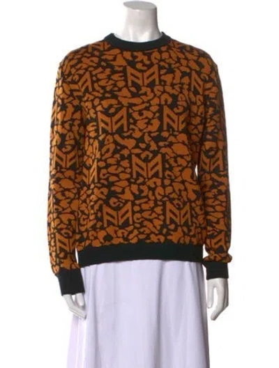 Pre-owned Marcell Von Berlin Virgin Wool Printed Sweater W/ Tags In Orange