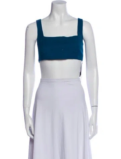 Pre-owned Marcell Von Berlin Virgin Wool Square Neckline Crop Top W/ Tags In White