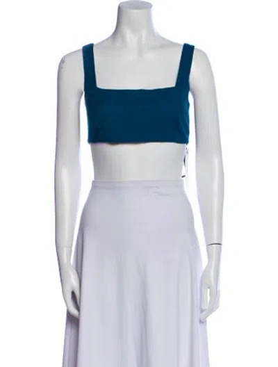 Pre-owned Marcell Von Berlin Virgin Wool Square Neckline Crop Top W/ Tags In White