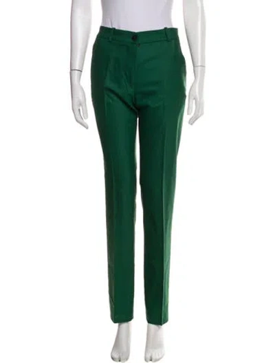 Pre-owned Marcell Von Berlin Virgin Wool Straight Leg Pants In Green