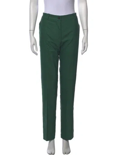 Pre-owned Marcell Von Berlin Virgin Wool Straight Leg Pants In Green
