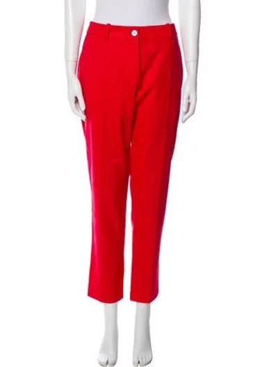 Pre-owned Marcell Von Berlin Virgin Wool Straight Leg Pants In Red