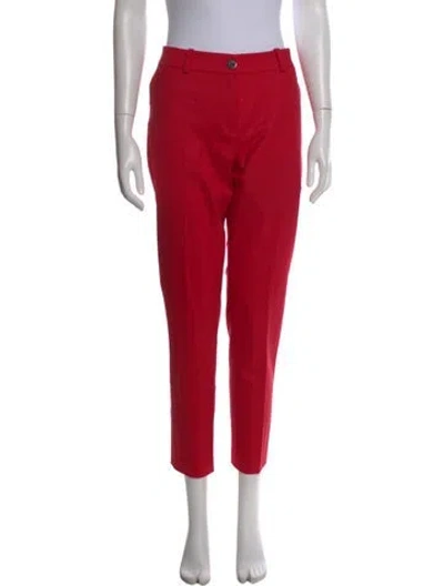 Pre-owned Marcell Von Berlin Virgin Wool Straight Leg Pants In Red