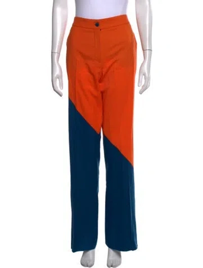 Pre-owned Marcell Von Berlin Virgin Wool Straight Leg Pants W/ Tags In Orange