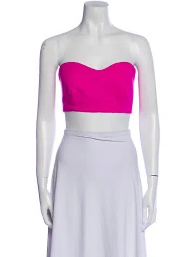 Pre-owned Marcell Von Berlin Virgin Wool Strapless Crop Top W/ Tags In Purple