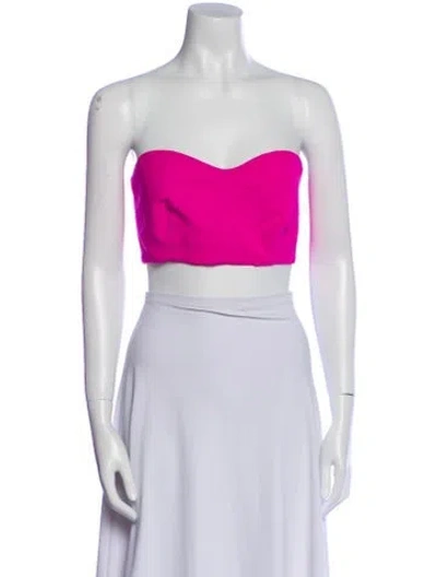 Pre-owned Marcell Von Berlin Virgin Wool Strapless Crop Top W/ Tags In Purple