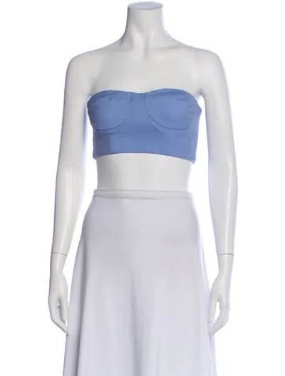 Pre-owned Marcell Von Berlin Virgin Wool Strapless Crop Top W/ Tags In Purple