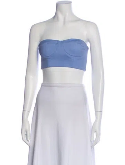 Pre-owned Marcell Von Berlin Virgin Wool Strapless Crop Top W/ Tags In Purple