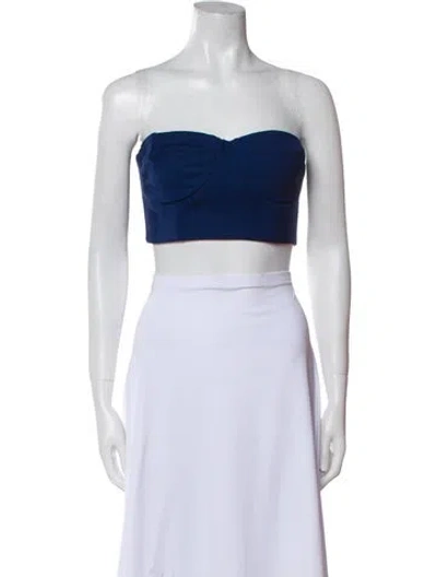 Pre-owned Marcell Von Berlin Virgin Wool Strapless Crop Top W/ Tags In White