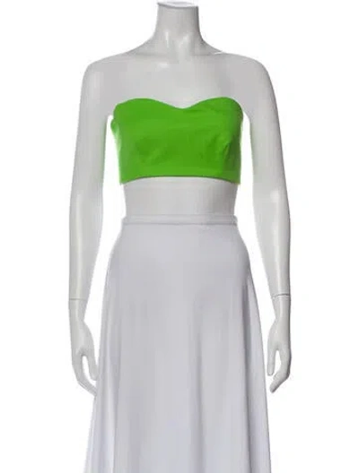Pre-owned Marcell Von Berlin Virgin Wool Strapless Crop Top In White
