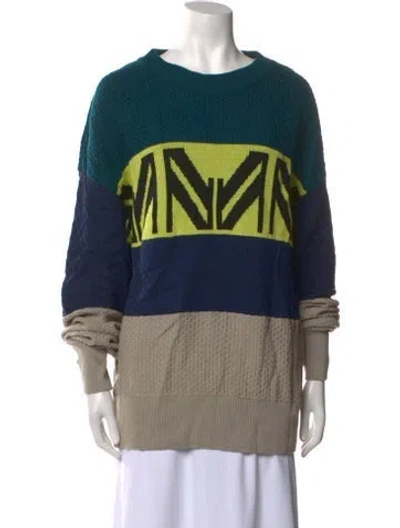 Pre-owned Marcell Von Berlin Virgin Wool Striped Sweater W/ Tags In Neutral