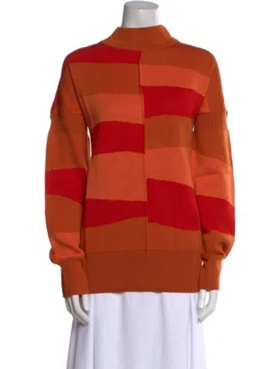 Pre-owned Marcell Von Berlin Virgin Wool Striped Sweater W/ Tags In Orange