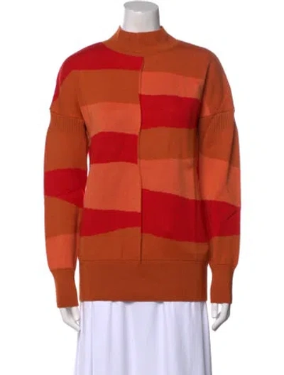 Pre-owned Marcell Von Berlin Virgin Wool Striped Sweater W/ Tags In Orange