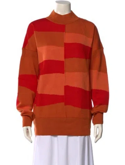 Pre-owned Marcell Von Berlin Virgin Wool Striped Sweater W/ Tags In Orange