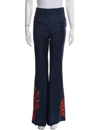 Pre-owned Marcell Von Berlin Virgin Wool Wide Leg Pants In Blue